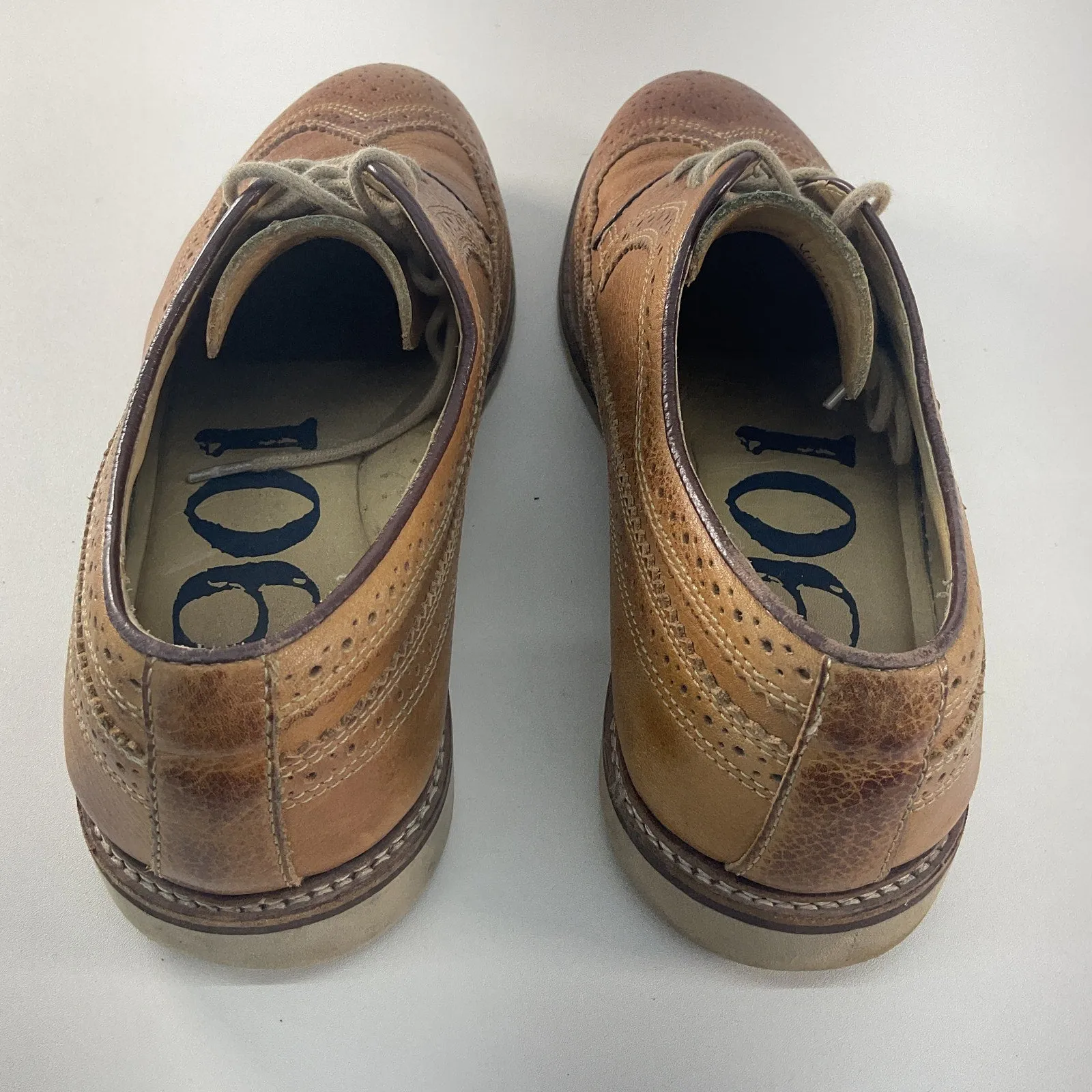 1901 Men's Brown Brogue Leather Dress Shoes 10.5 Preowned