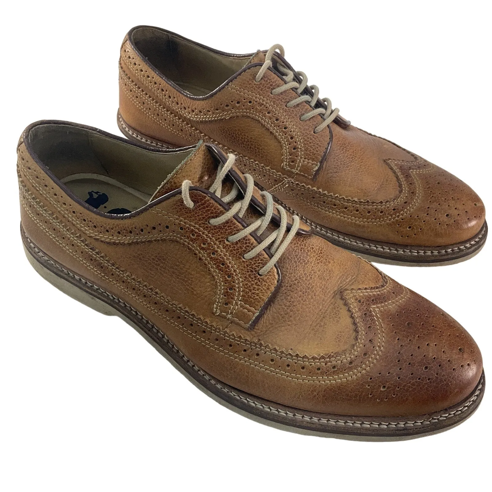 1901 Men's Brown Brogue Leather Dress Shoes 10.5 Preowned