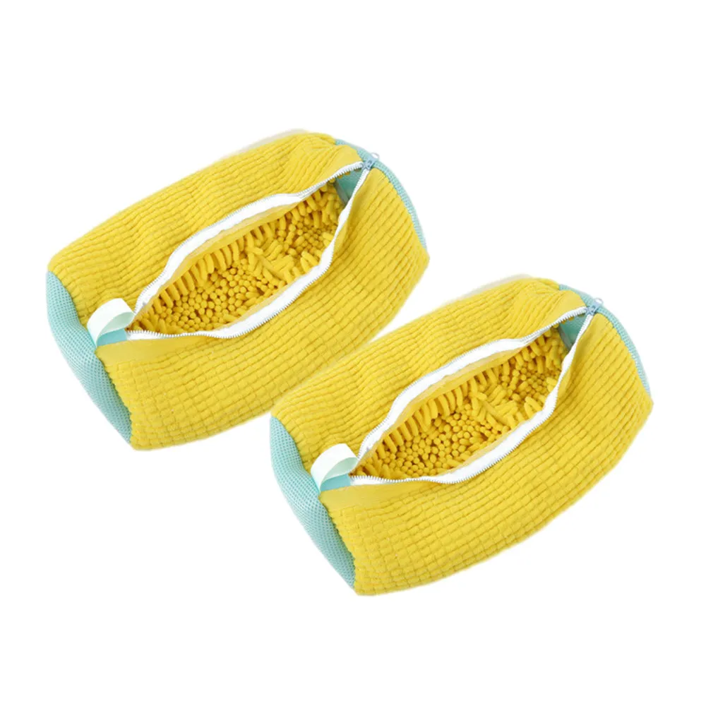 2Pcs Reusable Shoe Washing Bags for Washing Machine Laundry Shoe Bags Yellow