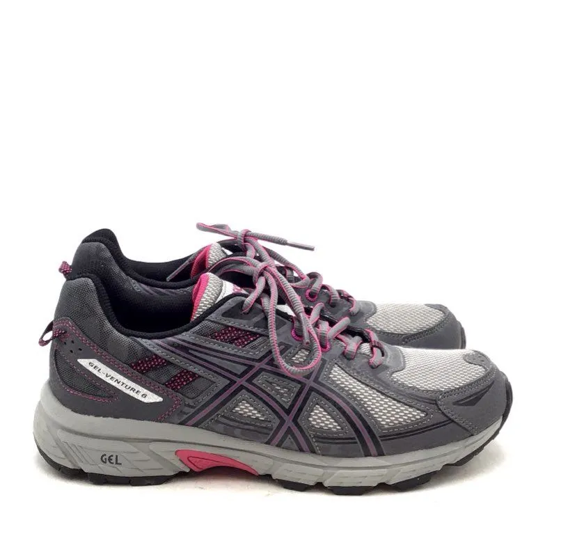 Asics Women's GEL-Venture 6 T7G6N Gray Low-Top Lace-Up Running Shoes - Size 9.5