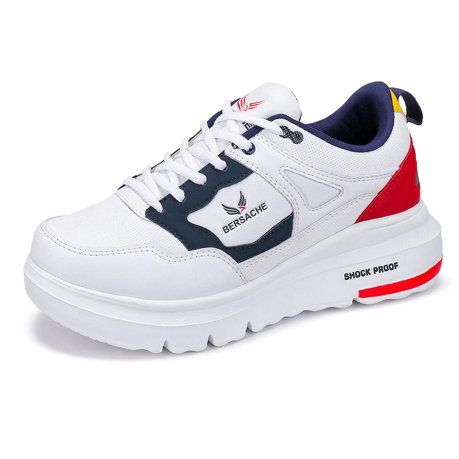 Bersache Lightweight Sports Running Shoes For Men White-7052