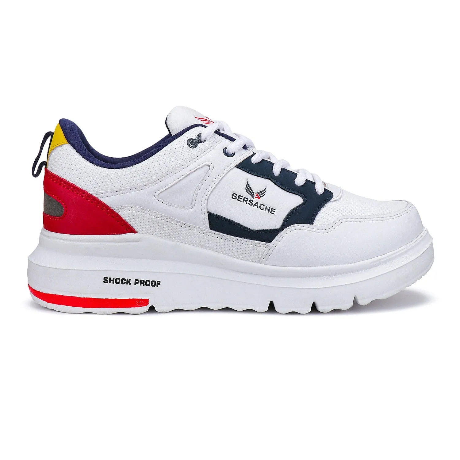 Bersache Lightweight Sports Running Shoes For Men White-7052