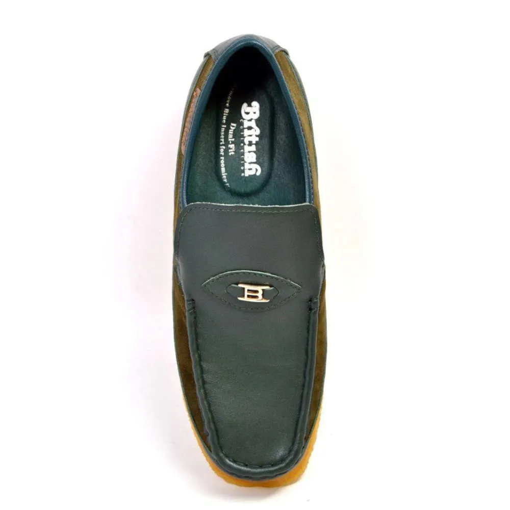 British Walkers Power 1 Men's Leather Slip On Crepe Sole Shoes