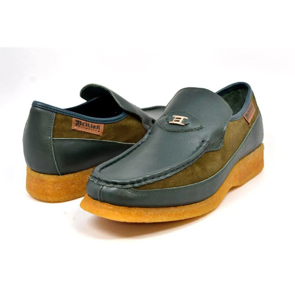 British Walkers Power 1 Men's Leather Slip On Crepe Sole Shoes