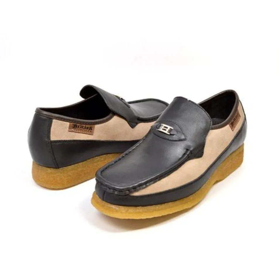 British Walkers Power 1 Men's Leather Slip On Crepe Sole Shoes