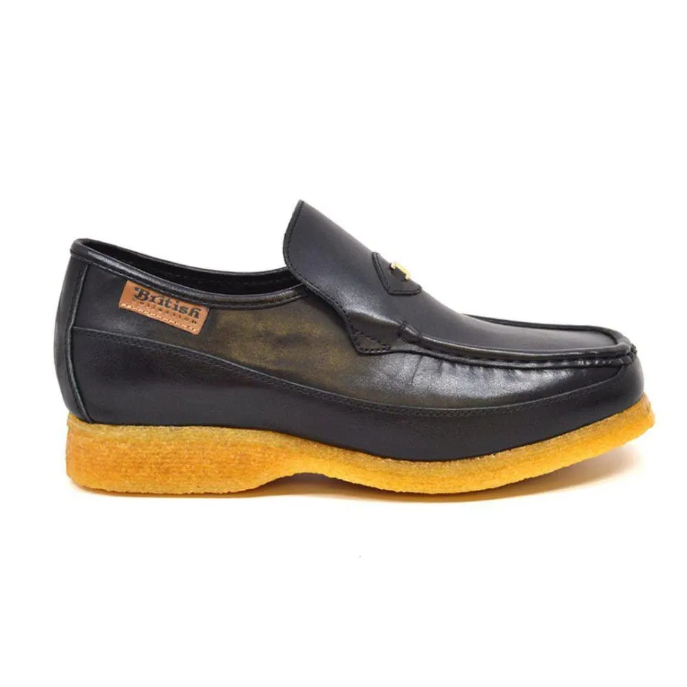 British Walkers Power 1 Men's Leather Slip On Crepe Sole Shoes