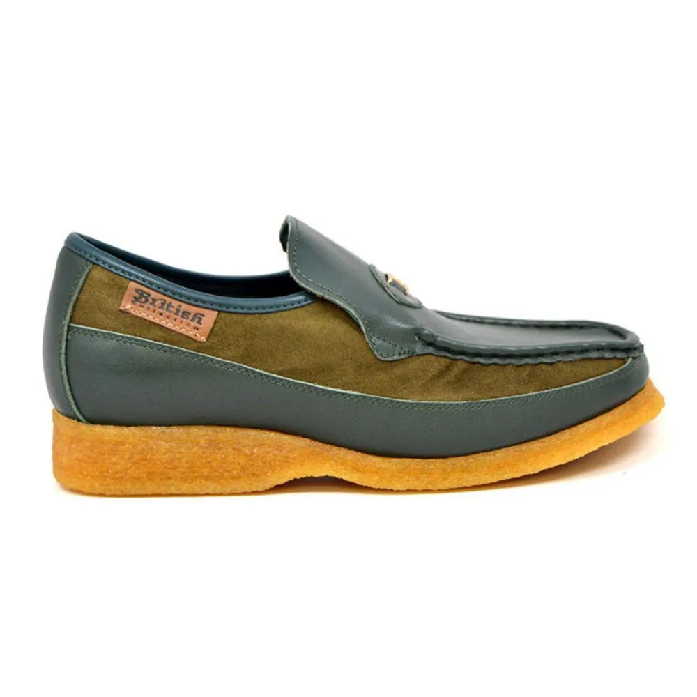 British Walkers Power 1 Men's Leather Slip On Crepe Sole Shoes