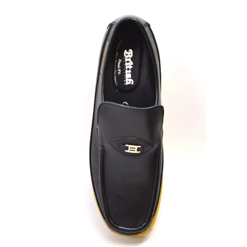 British Walkers Power 1 Men's Leather Slip On Crepe Sole Shoes