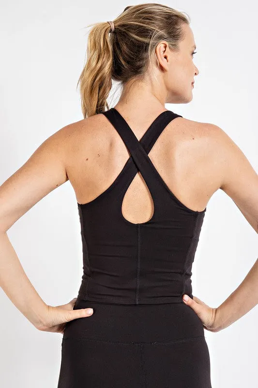 Butter Crop Keyhole Sports Bra Top