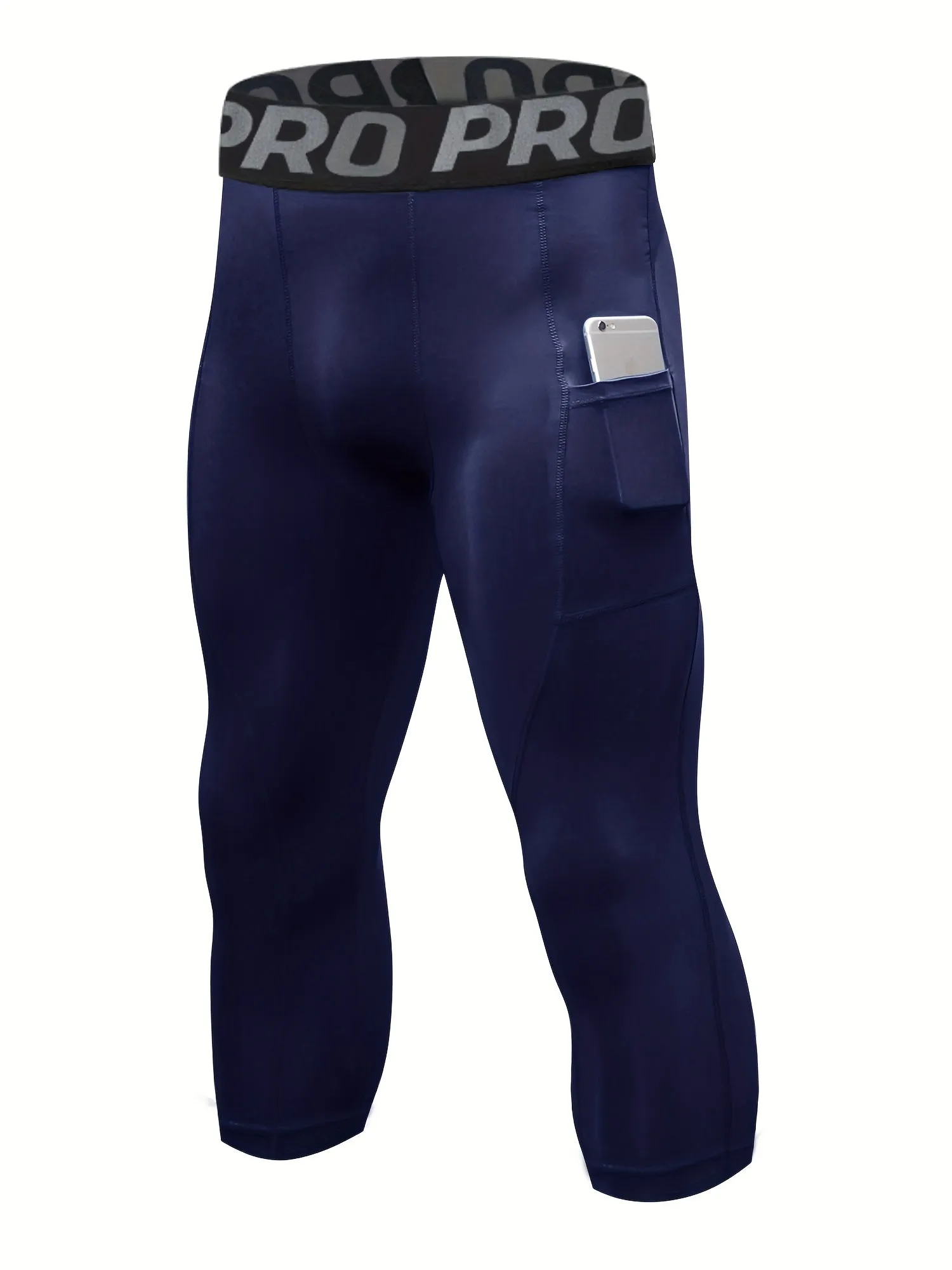 Buy 2 Get 1 Free, total of 3 pcs Men's Quick-Dry Compression Pants - Breathable, Moisture-Wicking, Pocketed Leggings for Sports, Running, Gym, Fitness - Comfortable, Four-Way Stretch, Anti-Chafing, Soft, Lightweight