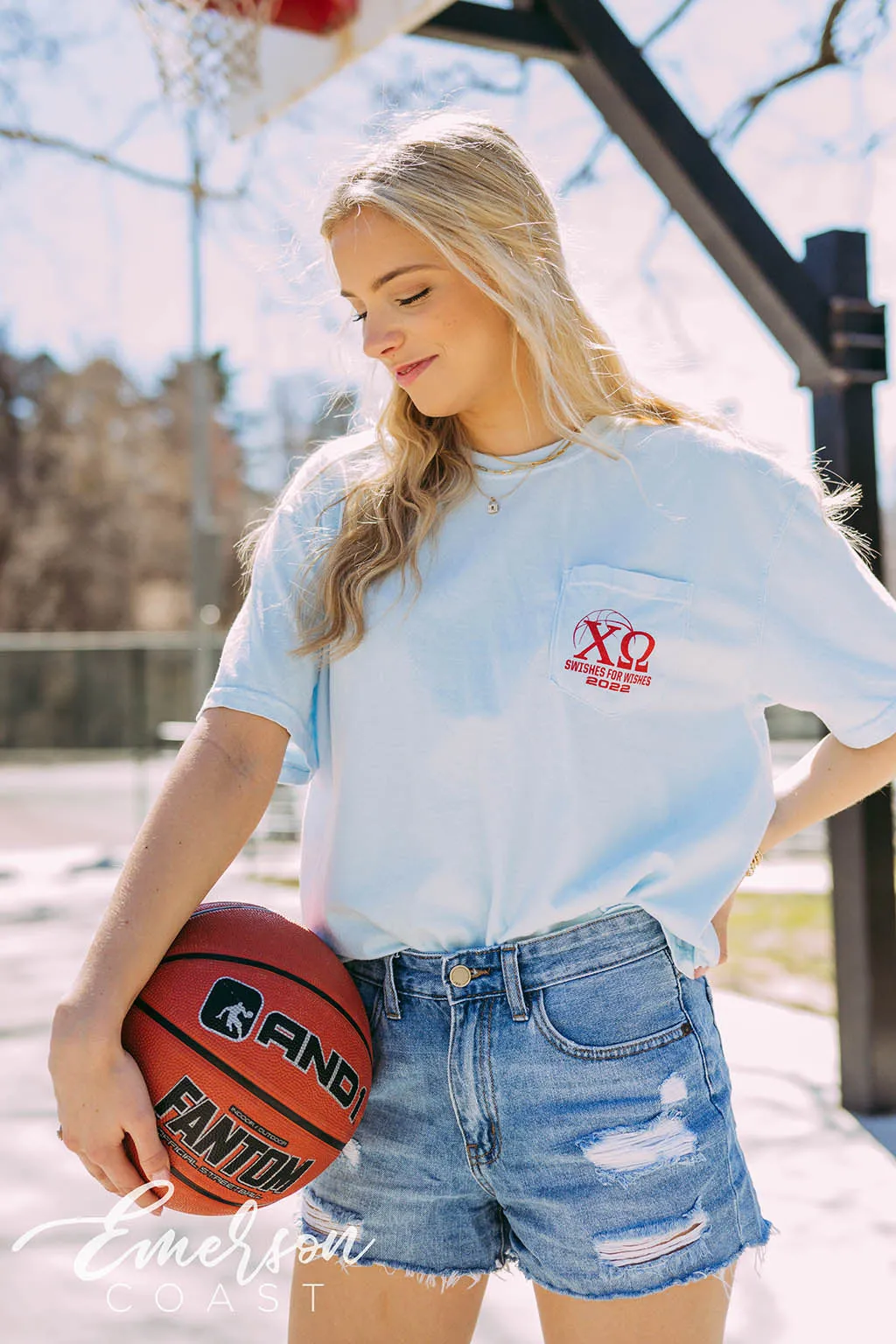 Chi Omega Make A Wish Swishes For Wishes Tee