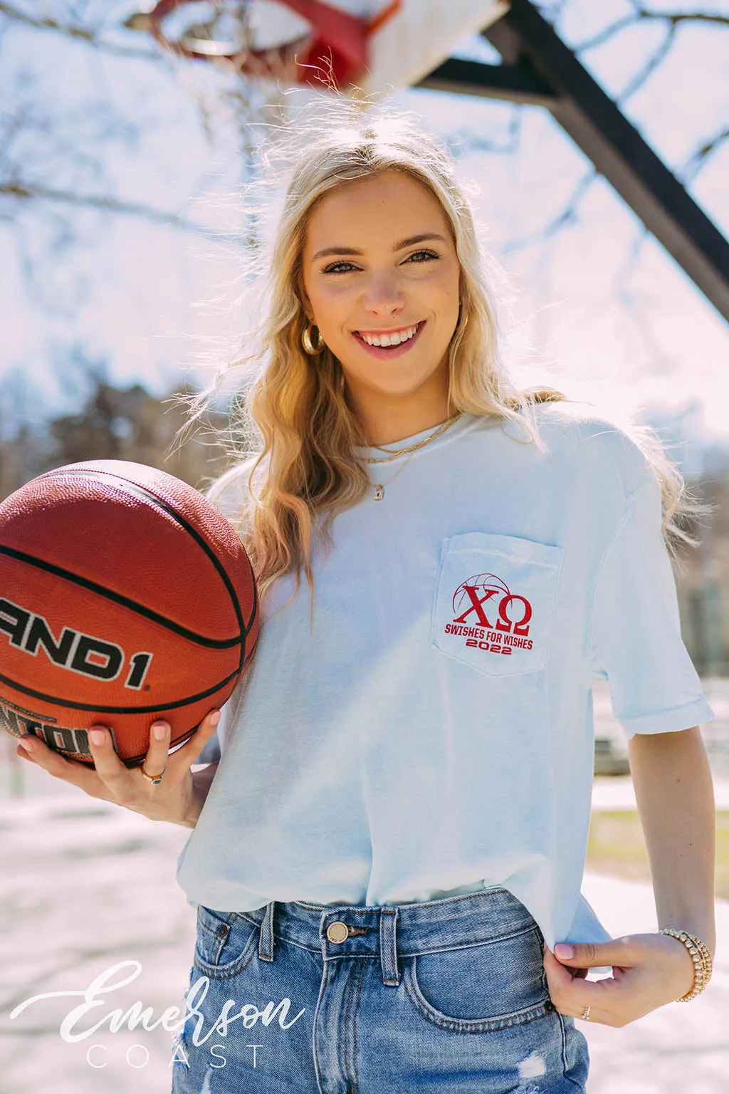 Chi Omega Make A Wish Swishes For Wishes Tee