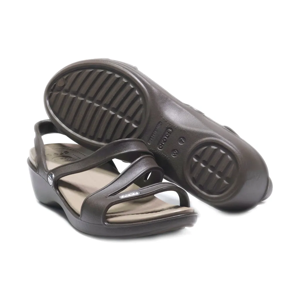 Crocs Wedge Sandals Eva Brown Colour For Women