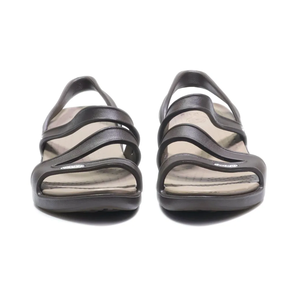 Crocs Wedge Sandals Eva Brown Colour For Women