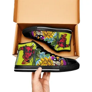 Deadpool VS Batroc Superhero Marvel Comics Shoes High Top Sneakers for Kids and Adults