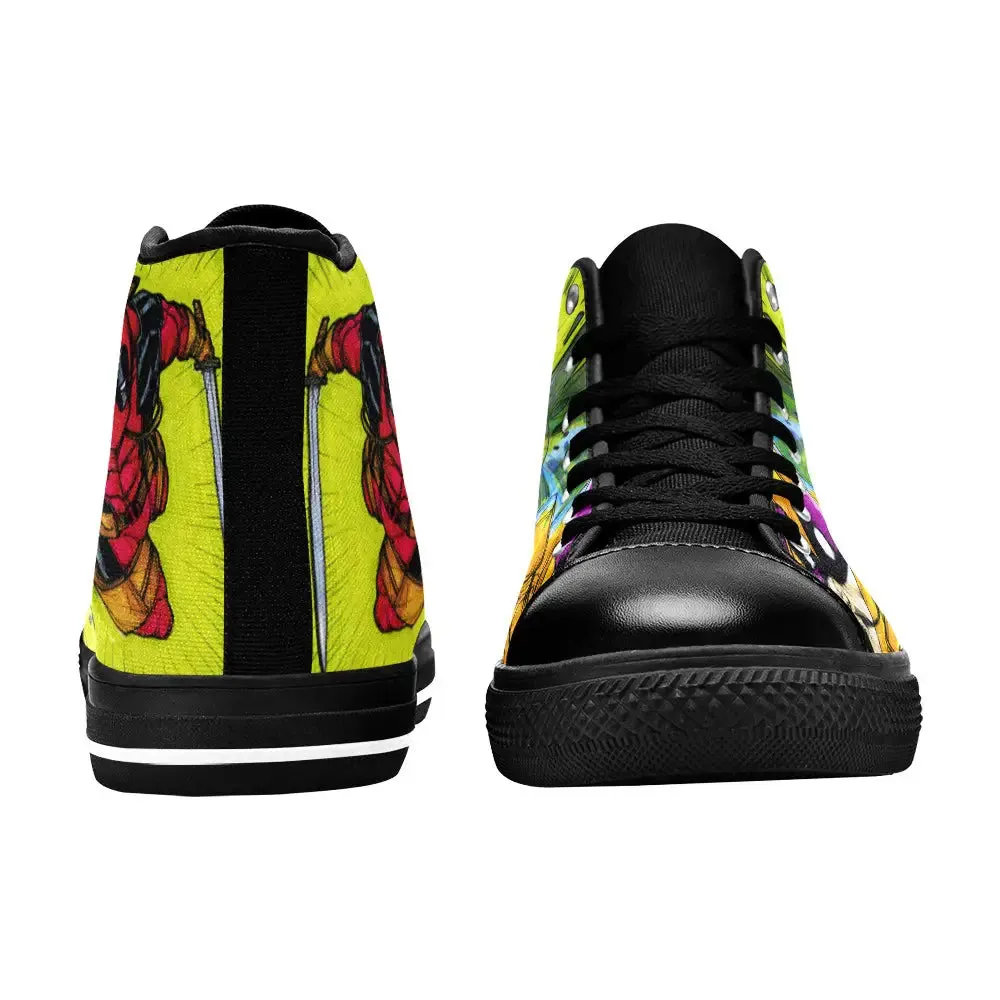Deadpool VS Batroc Superhero Marvel Comics Shoes High Top Sneakers for Kids and Adults