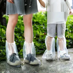FaSoLa Disposable Rain Shoe Covers for Kids - Transparent, Pack of 5 Pairs