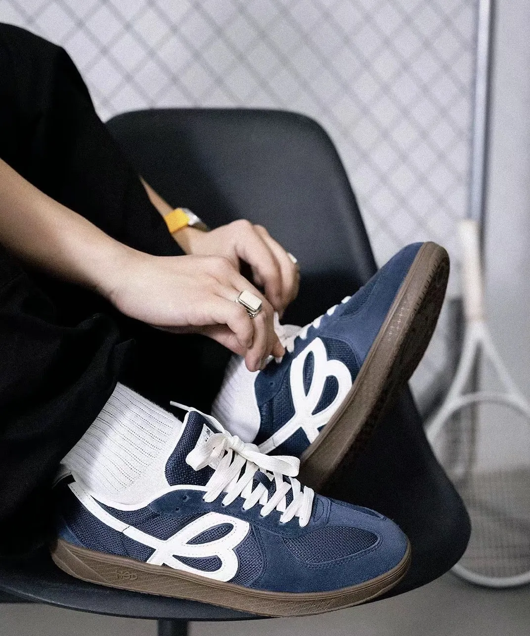 Happy Birds Day Low Sneakers navy