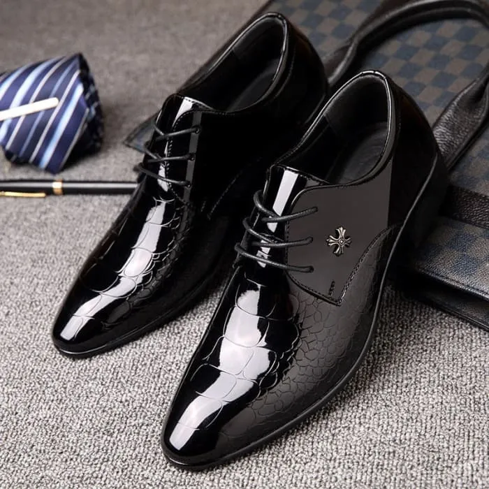 Italian Luxury Patent Leather Men Oxford Shoes