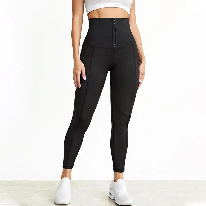 Leggings with a high waist and corset waistband - sports tights