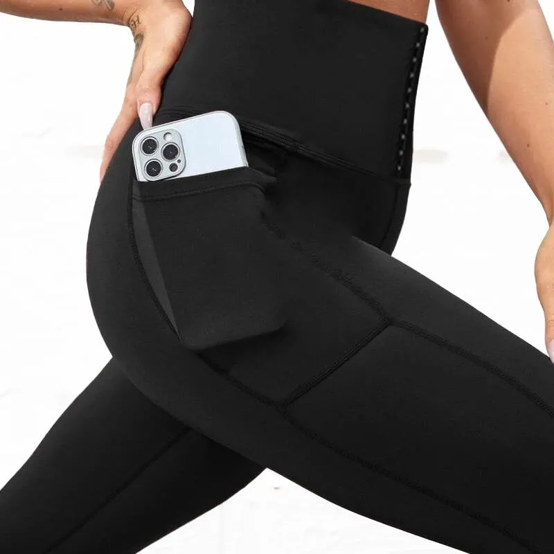 Leggings with a high waist and corset waistband - sports tights