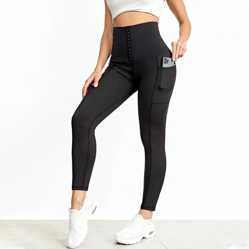 Leggings with a high waist and corset waistband - sports tights