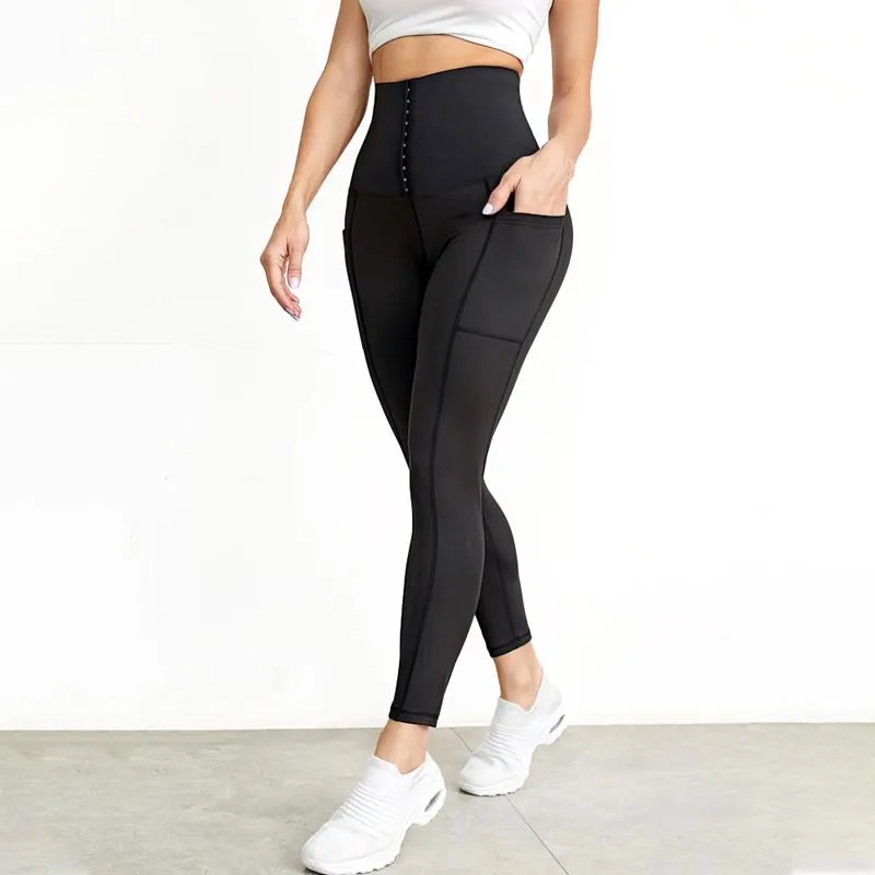 Leggings with a high waist and corset waistband - sports tights