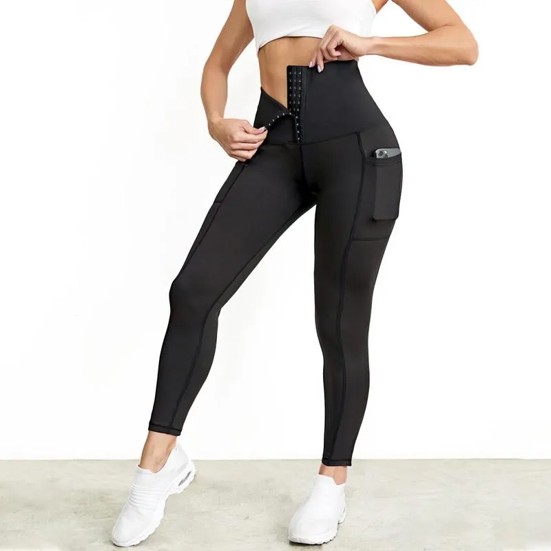 Leggings with a high waist and corset waistband - sports tights