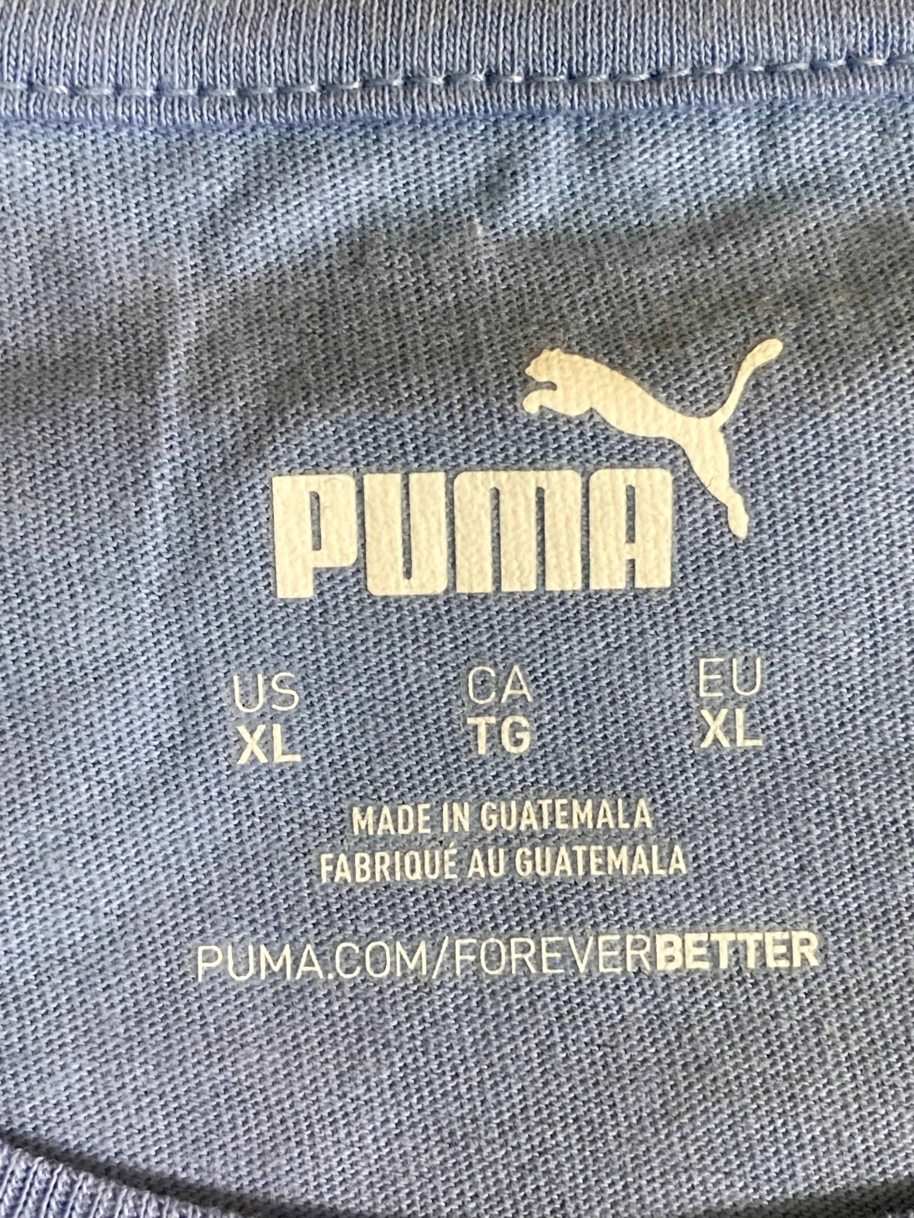 NEW! PUMA TRAIL REMIX XL Extra Large Xtra Large Adult Women Graphic Print Short Sleeve Blue Shirt Top