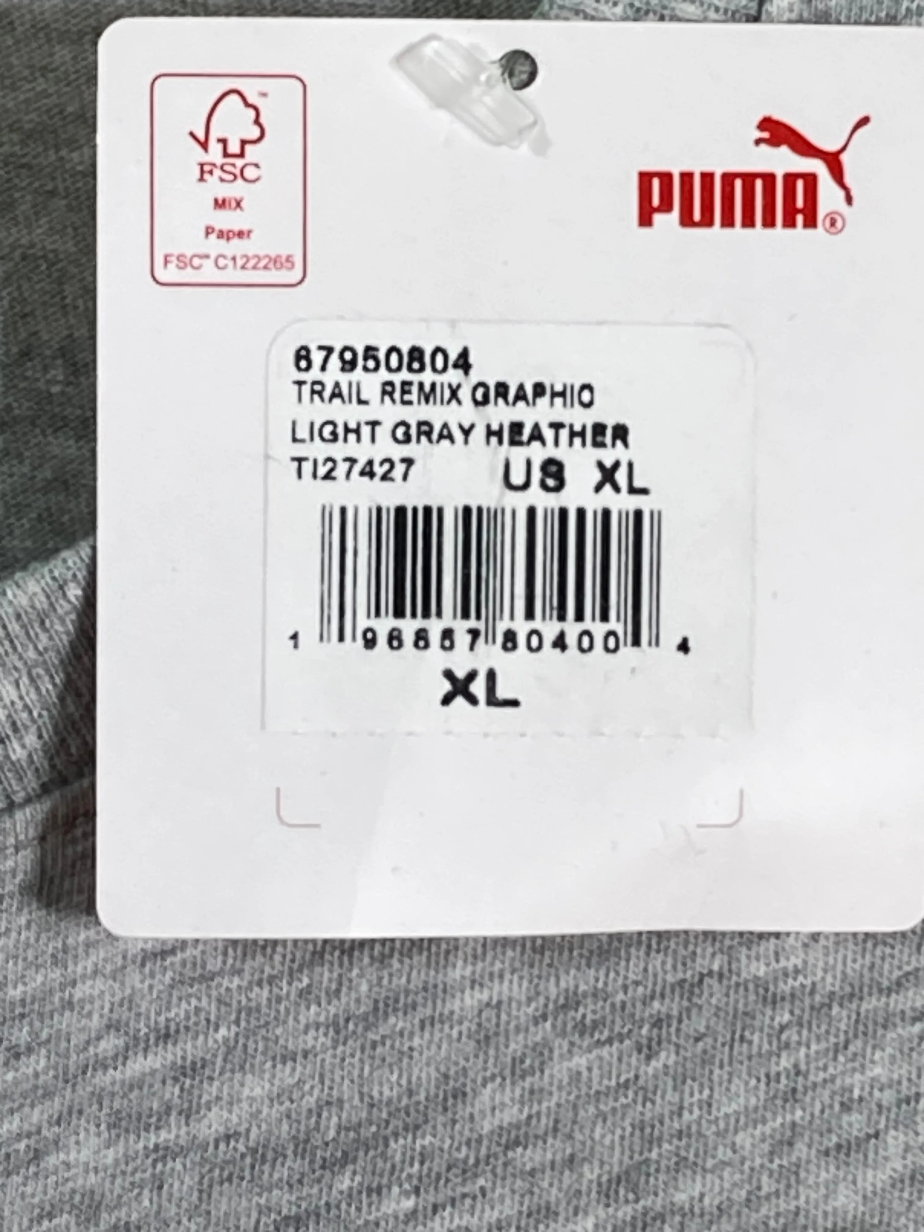 NEW! PUMA TRAIL REMIX XL Extra Large Xtra Large Adult Women Graphic Print Short Sleeve Gray Shirt Top
