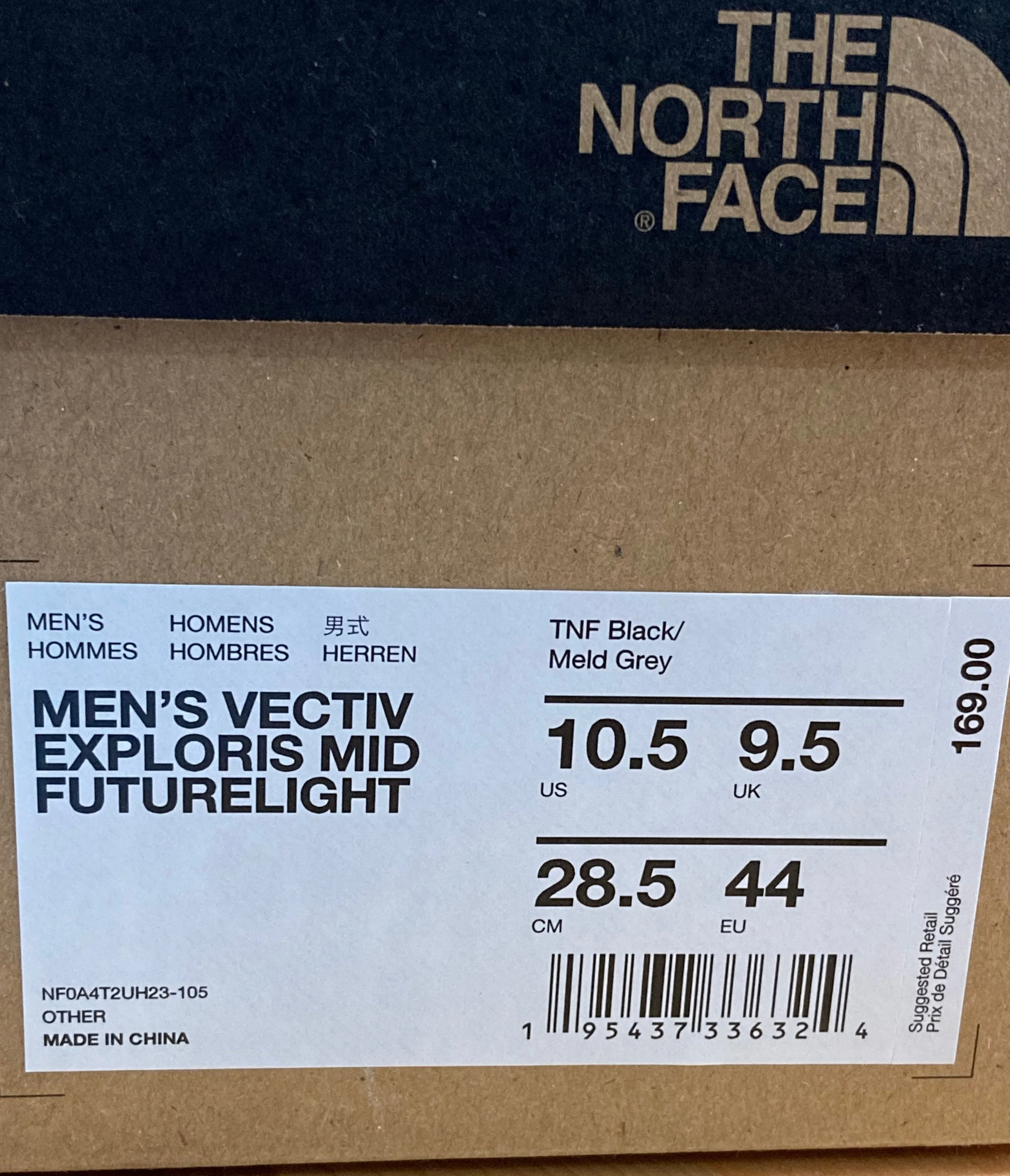 NEW! THE NORTH FACE VECTIV EXPLORIS MID FUTURELIGHT Men Size 10.5 Waterproof Trail Hiking Boots Black & Gray