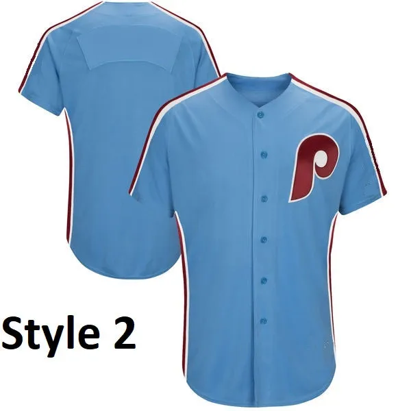 Philadelphia Phillies Customizable Baseball Jersey - 3 Styles Available