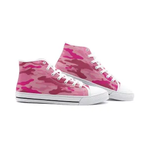 Pink Camouflage 29 Unisex High Top Canvas Shoes