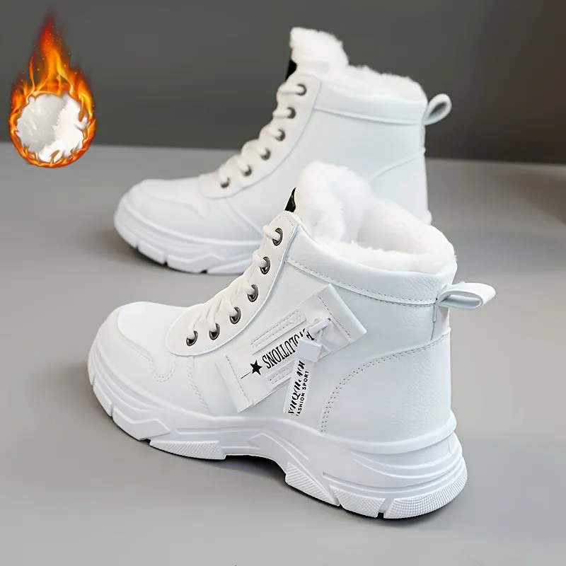 Rayna | Women's Side Zipper Winter Snow Boots – Thermal Fleece Lining, Platform, Lace-Up, Comfortable & Warm