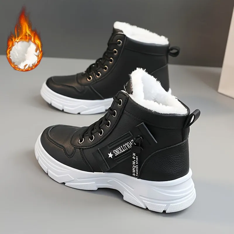 Rayna | Women's Side Zipper Winter Snow Boots – Thermal Fleece Lining, Platform, Lace-Up, Comfortable & Warm
