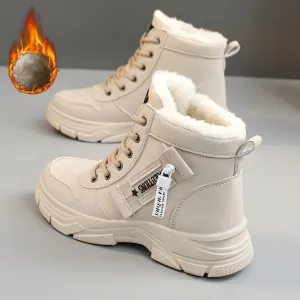 Rayna | Women's Side Zipper Winter Snow Boots – Thermal Fleece Lining, Platform, Lace-Up, Comfortable & Warm