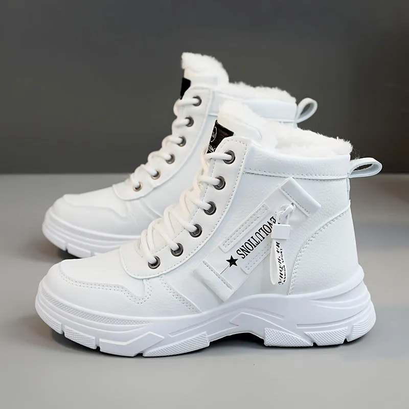 Rayna | Women's Side Zipper Winter Snow Boots – Thermal Fleece Lining, Platform, Lace-Up, Comfortable & Warm