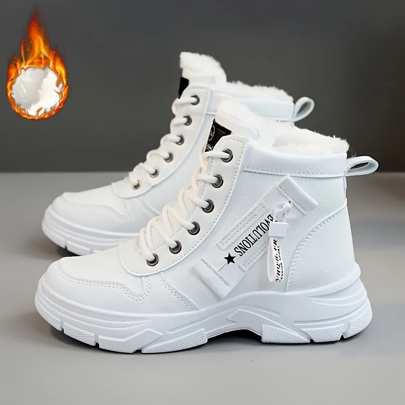 Rayna | Women's Side Zipper Winter Snow Boots – Thermal Fleece Lining, Platform, Lace-Up, Comfortable & Warm