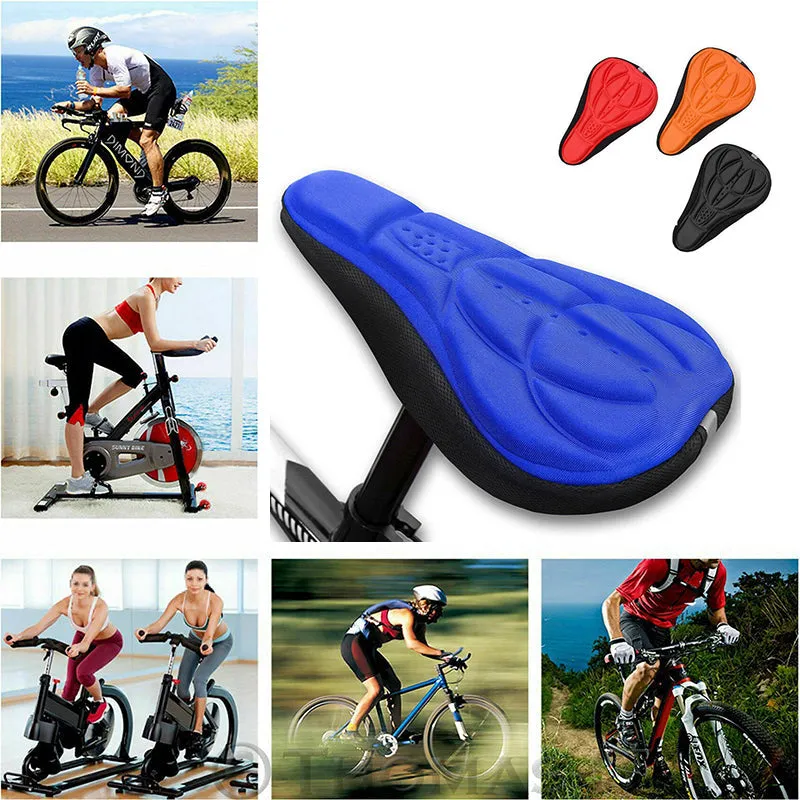 Soft 3d silicone seat cover for bicycles