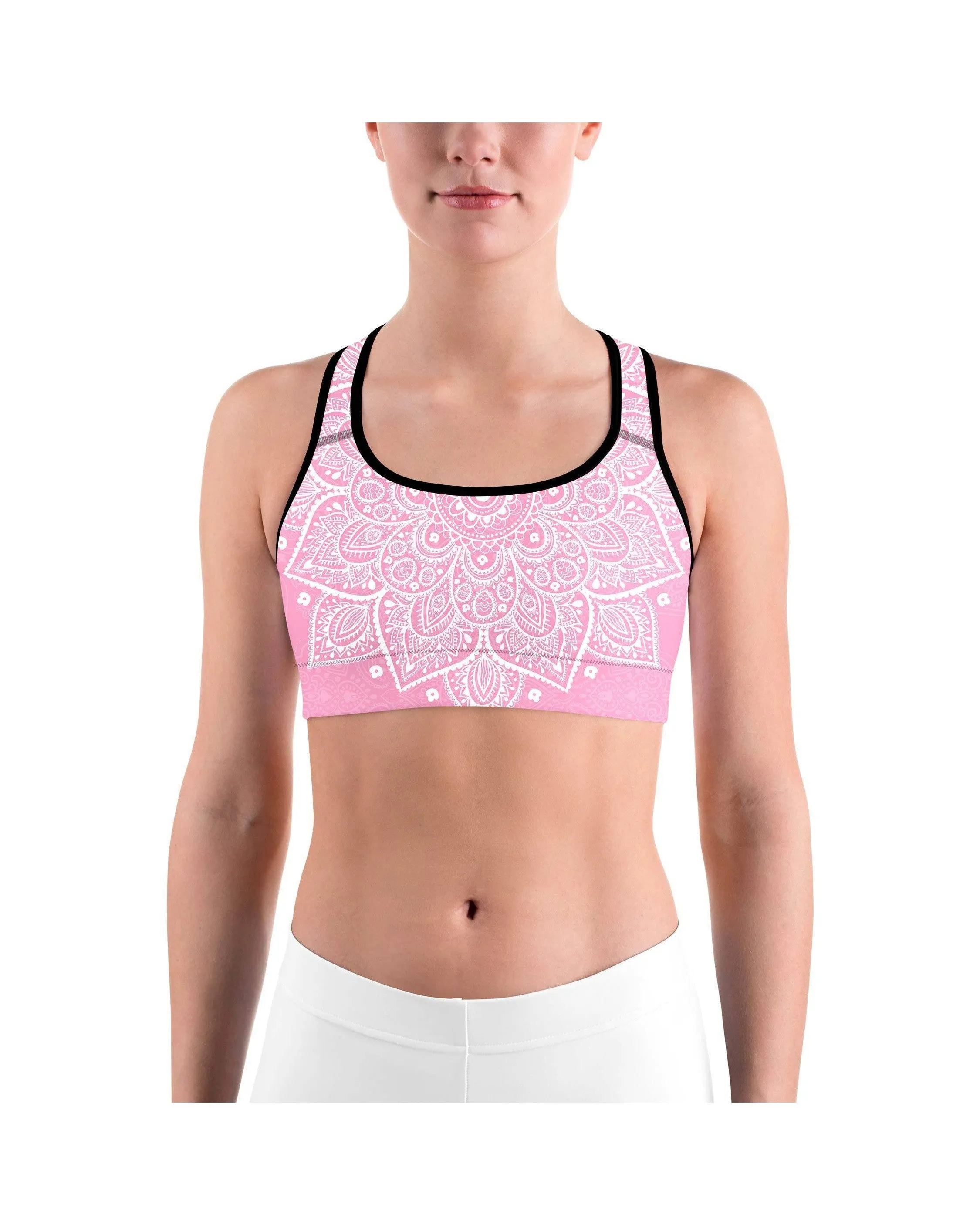 Soft Pink Mandala Sports bra