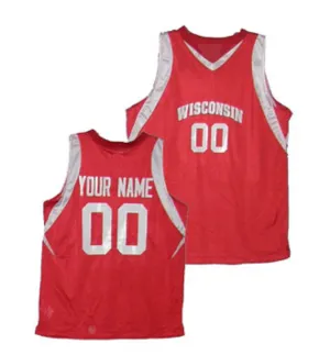 Wisconsin Badgers College Style Customizable Basketball Jersey